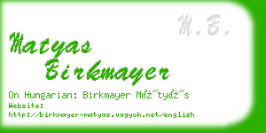 matyas birkmayer business card